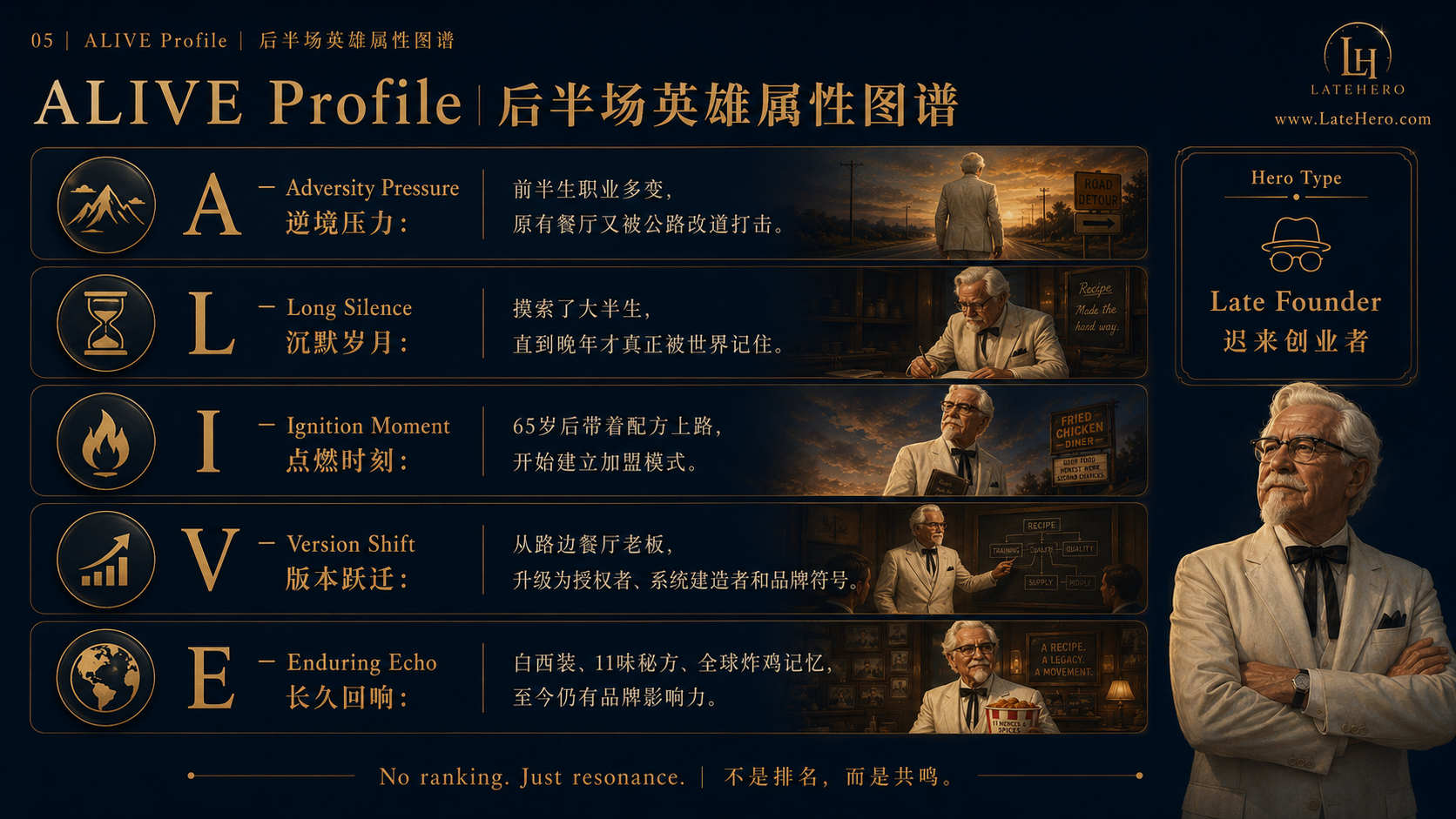 桑德斯上校 ALIVE Profile 后半场英雄属性图谱