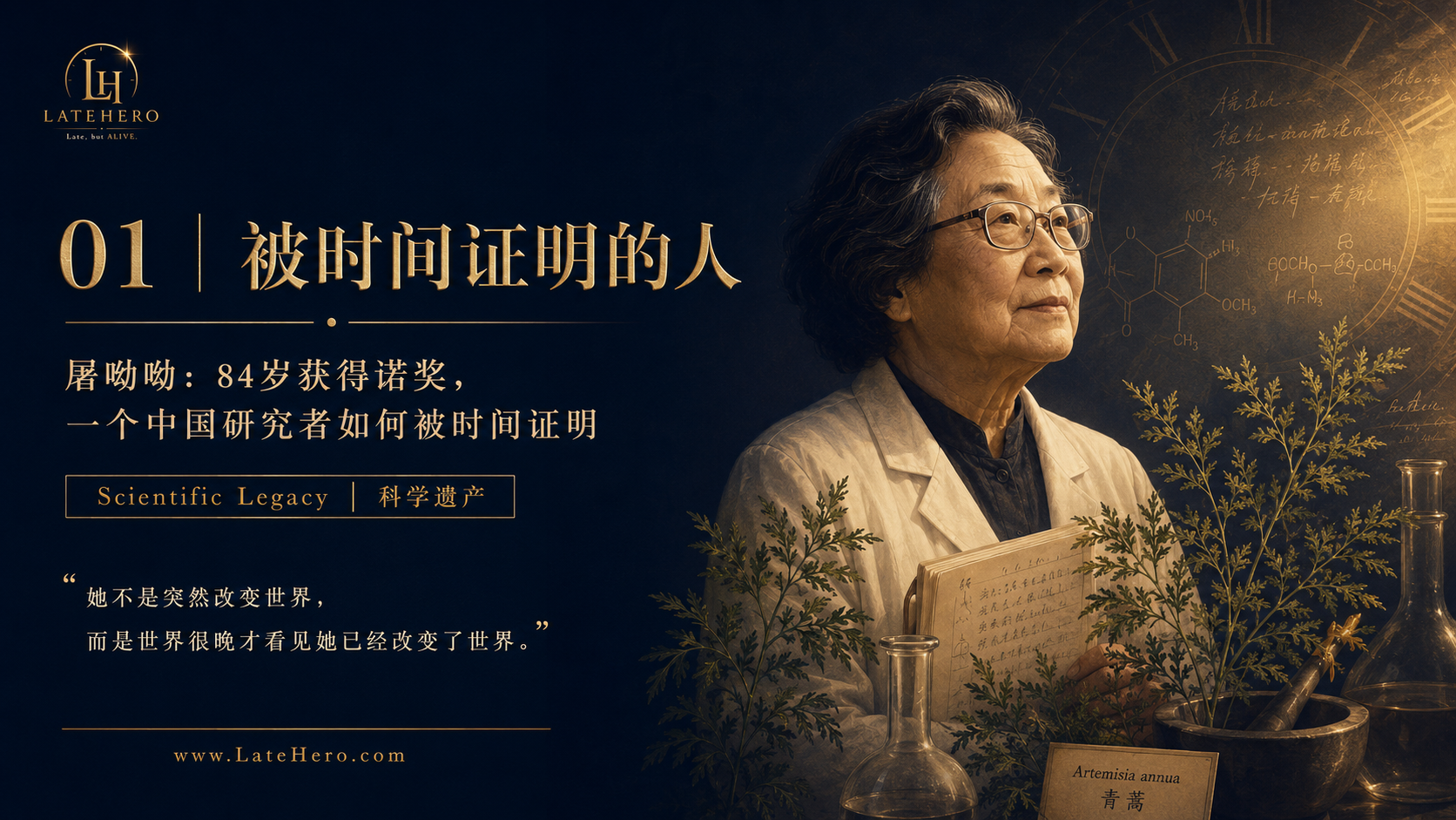 屠呦呦84岁获得诺奖与科学遗产主题图